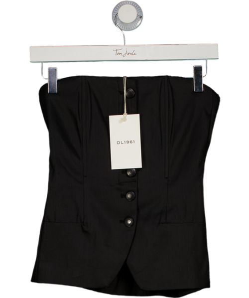 DL1961 Black Strapless Corset Top UK XS