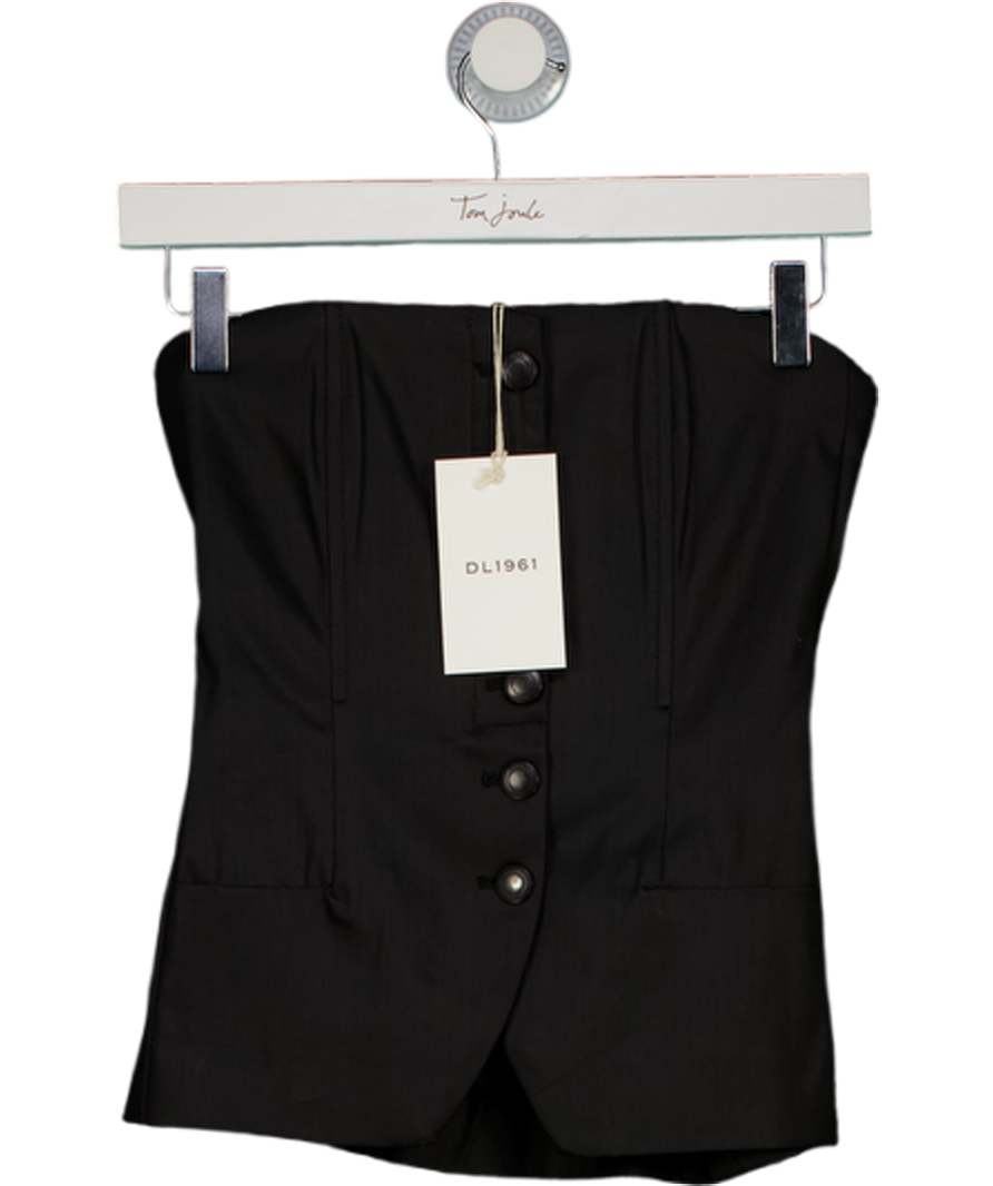 DL1961 Black Strapless Corset Top UK XS