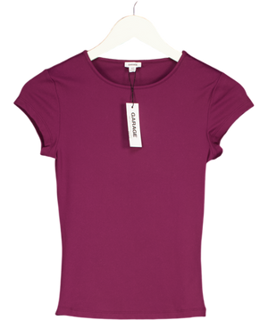 GARAGE Fig Purple Sleek Crewneck T-shirt UK S