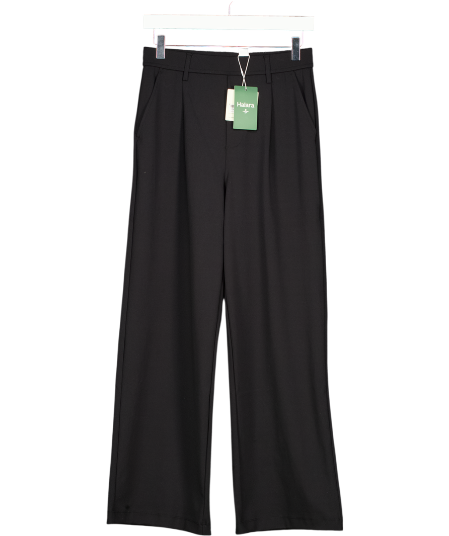 HALARA Black Daystretch High Waist Wrinkle Resistant Straight Leg Work Trousers - Petite Fit UK S