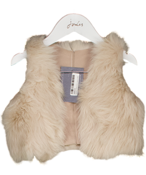 Belle Enfant Luxury Cream Shearling / Leather Reversible Gilet 18mths - 3Years One Size