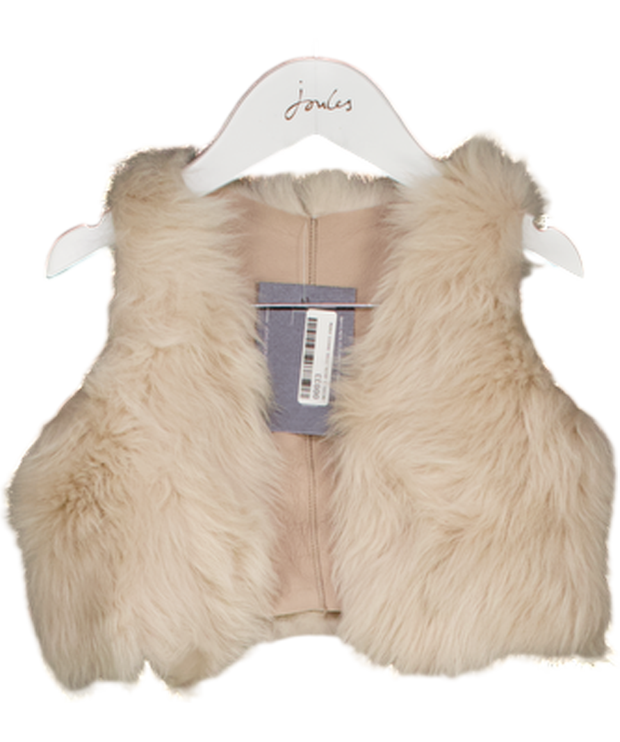 Belle Enfant Luxury Cream Shearling / Leather Reversible Gilet 18mths - 3yrs One Size