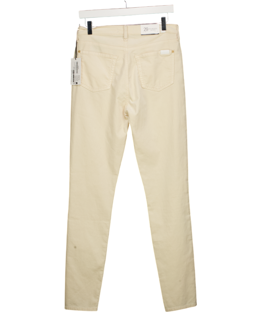 7 For All Mankind Winter White High Waist Skinny Velvet Jeans W29