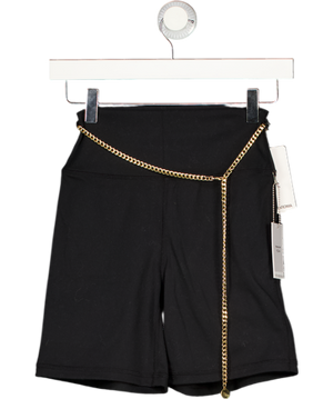 WEWOREWHAT Black Gold Chain Belt Detail Bike Shorts UK S