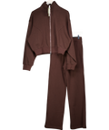 LilySilk 2-piece Silkerry Chocolate Brown Tracksuit Set UK XS