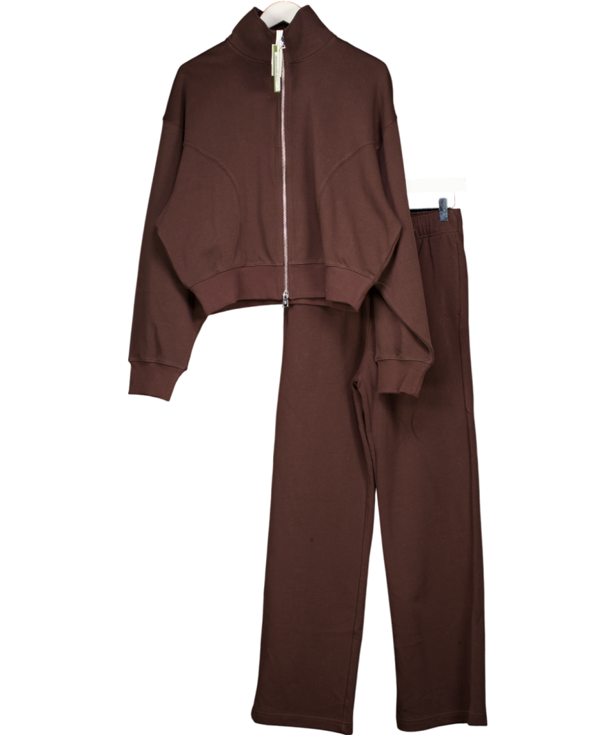 LilySilk 2-piece Silkerry Chocolate Brown Tracksuit Set UK XS