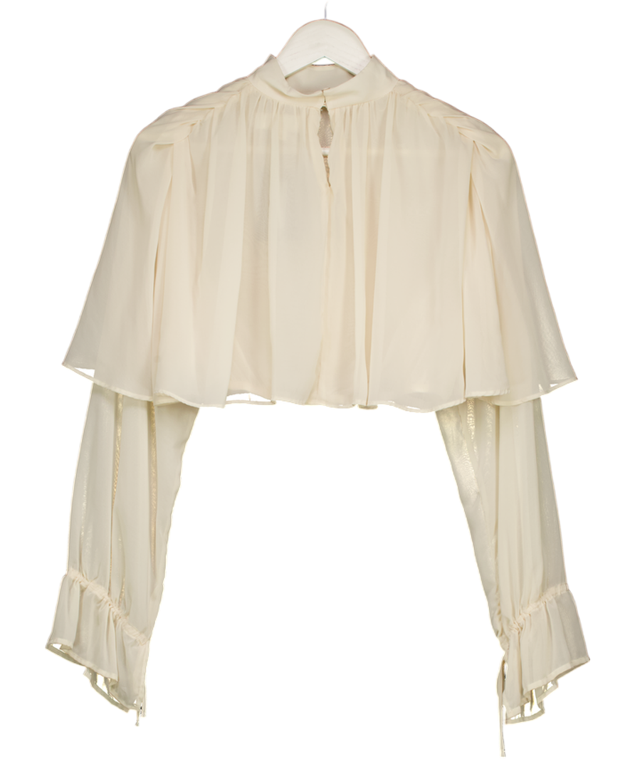 ZARA Cream Georgette Cape Top UK S