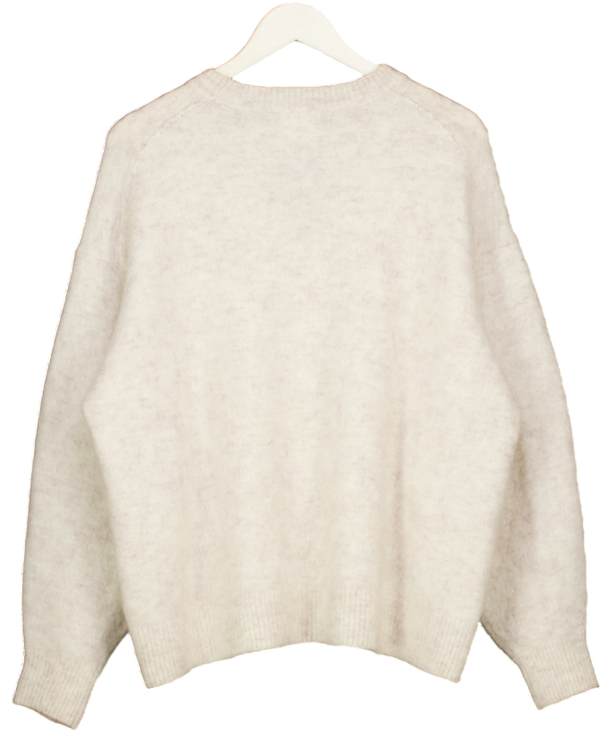 WEEKDAY Cream Knitted Oversized Mohair-blend Sweater UK XS