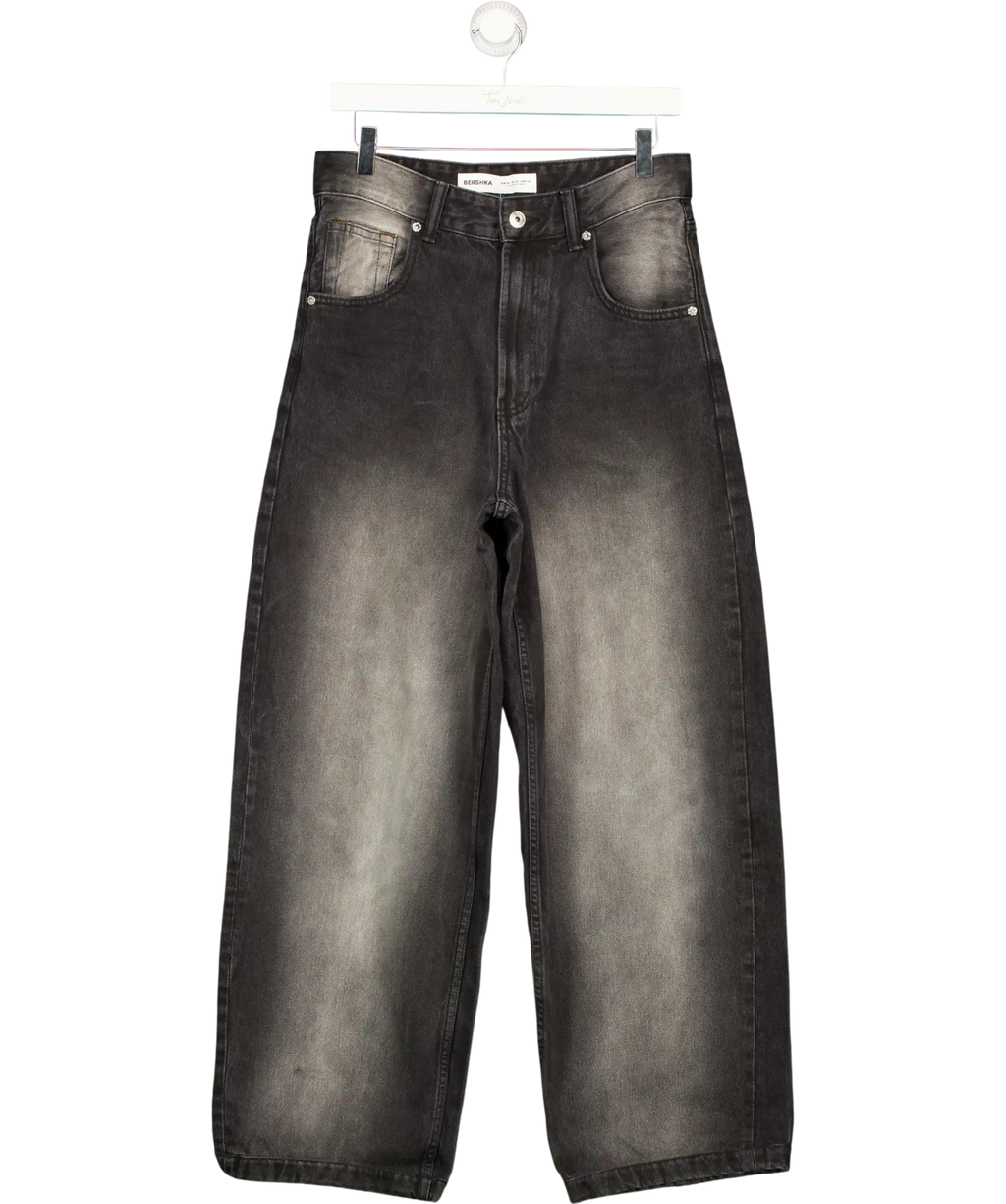 Bershka Black Twisted Fit Jeans UK 8