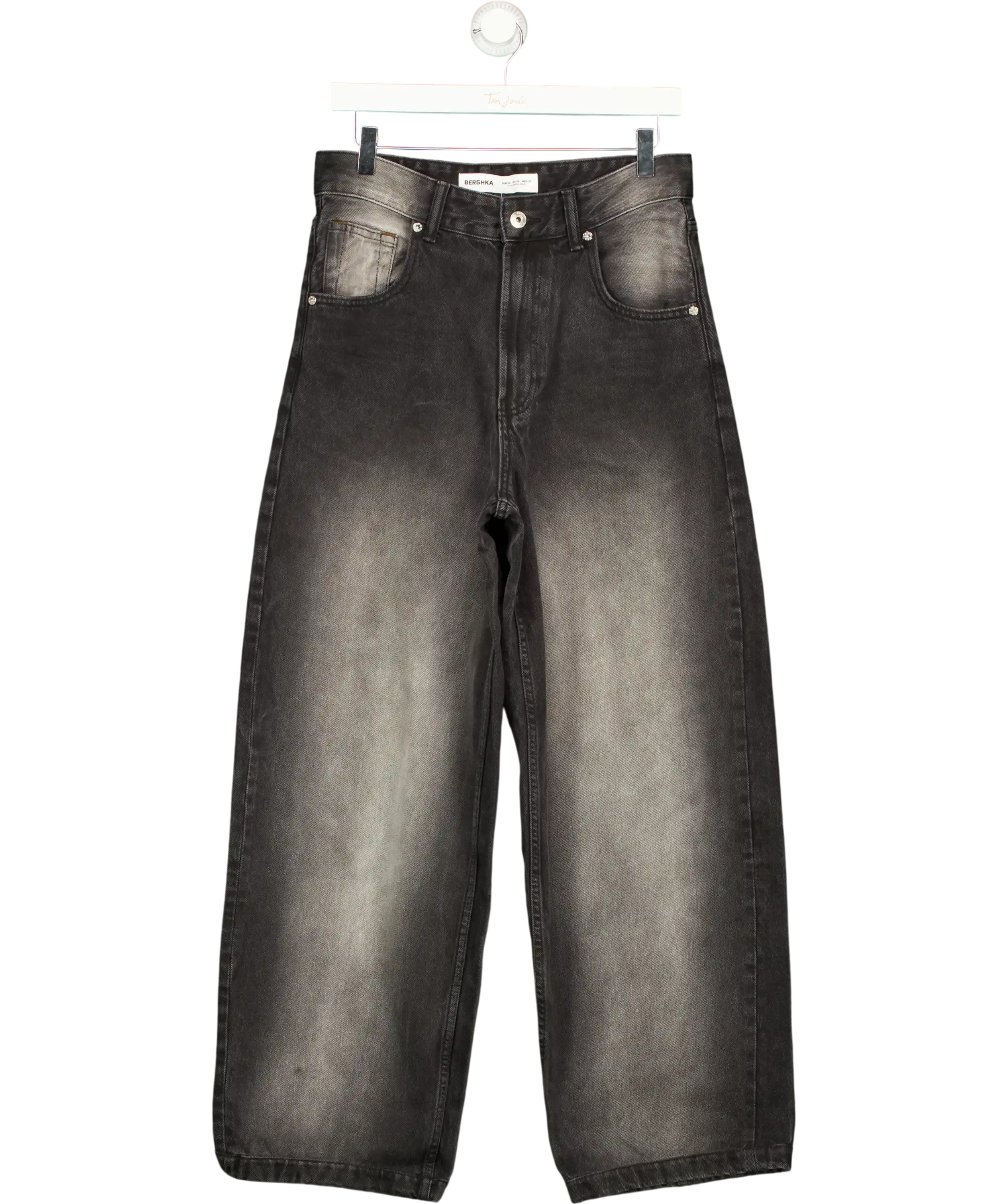 Bershka Black Twisted Fit Jeans UK 8