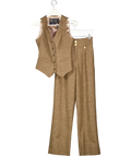HOLLAND COOPER Brown 2-piece High Waisted Wide Leg Trouser  & Waistcoat Suit UK 6
