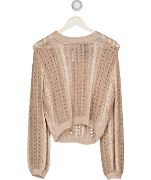 FRAME Femme Cable Mix Sweater In Blush Pink UK M