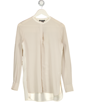 VINCE Ivory White Relaxed-fit Silk Blouse Us 4 UK 8