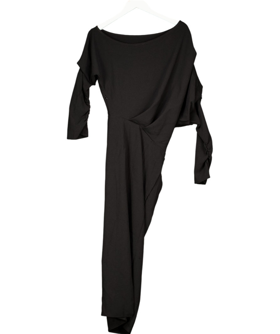 ASOS Black Ruched Maxi Dress UK 8