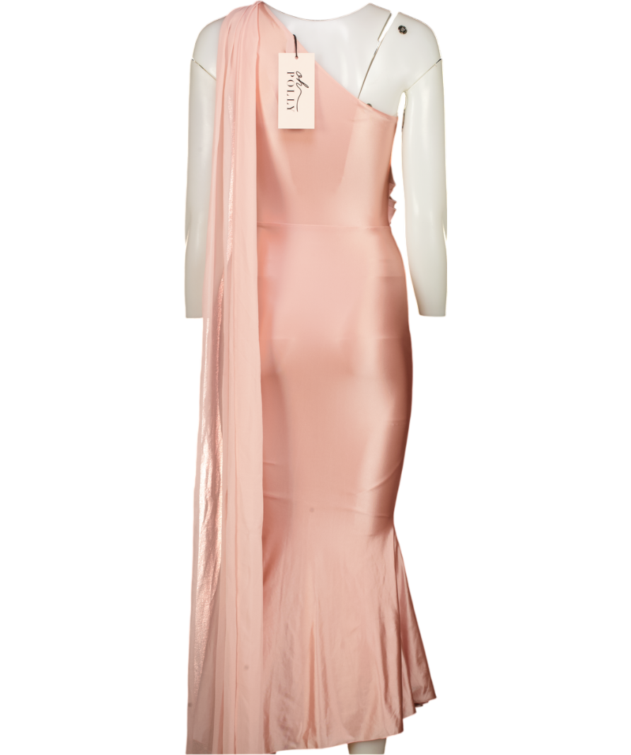 OH POLLY Giada Scarf-detail Midaxi Dress In Blush Pink UK 6