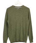 N. Peal Moss Green Round Neck Cashmere Jumper UK M