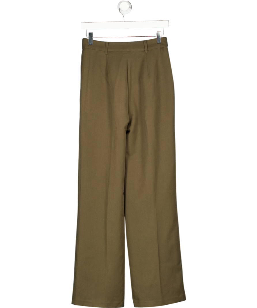NEW LOOK Olive Green Pleated Front Wide Leg Trousers UK 8