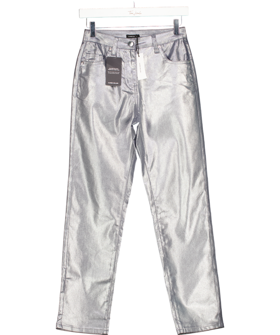 Karen Millen Metallic Coated Denim Skinny Jean UK 6