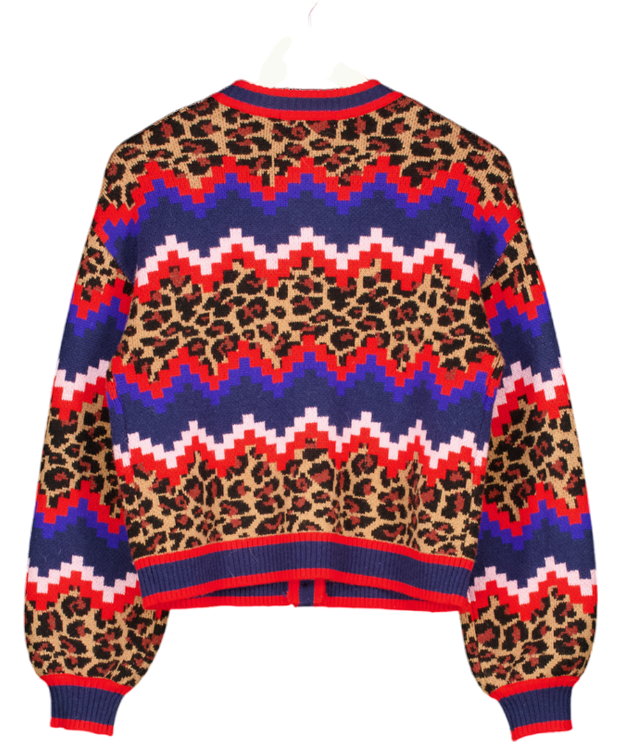 BODEN Multicoloured Abi Jacquard Wool Blend Cardigan UK S