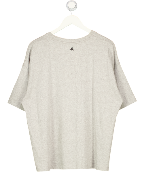 4th & Reckless Scarlett Grey Sunday Distressed Slogan Oversized T-shirt UK M