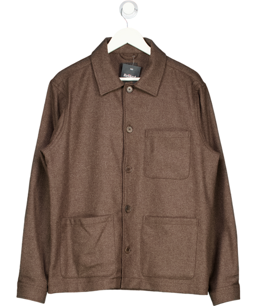 BARONS Brown 100% Wool "the Driver" Shacket UK L
