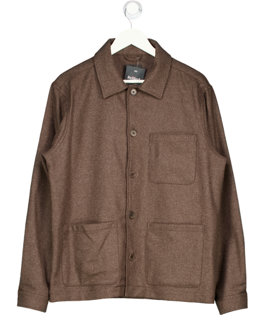 BARONS Brown 100% Wool "the Driver" Shacket UK L