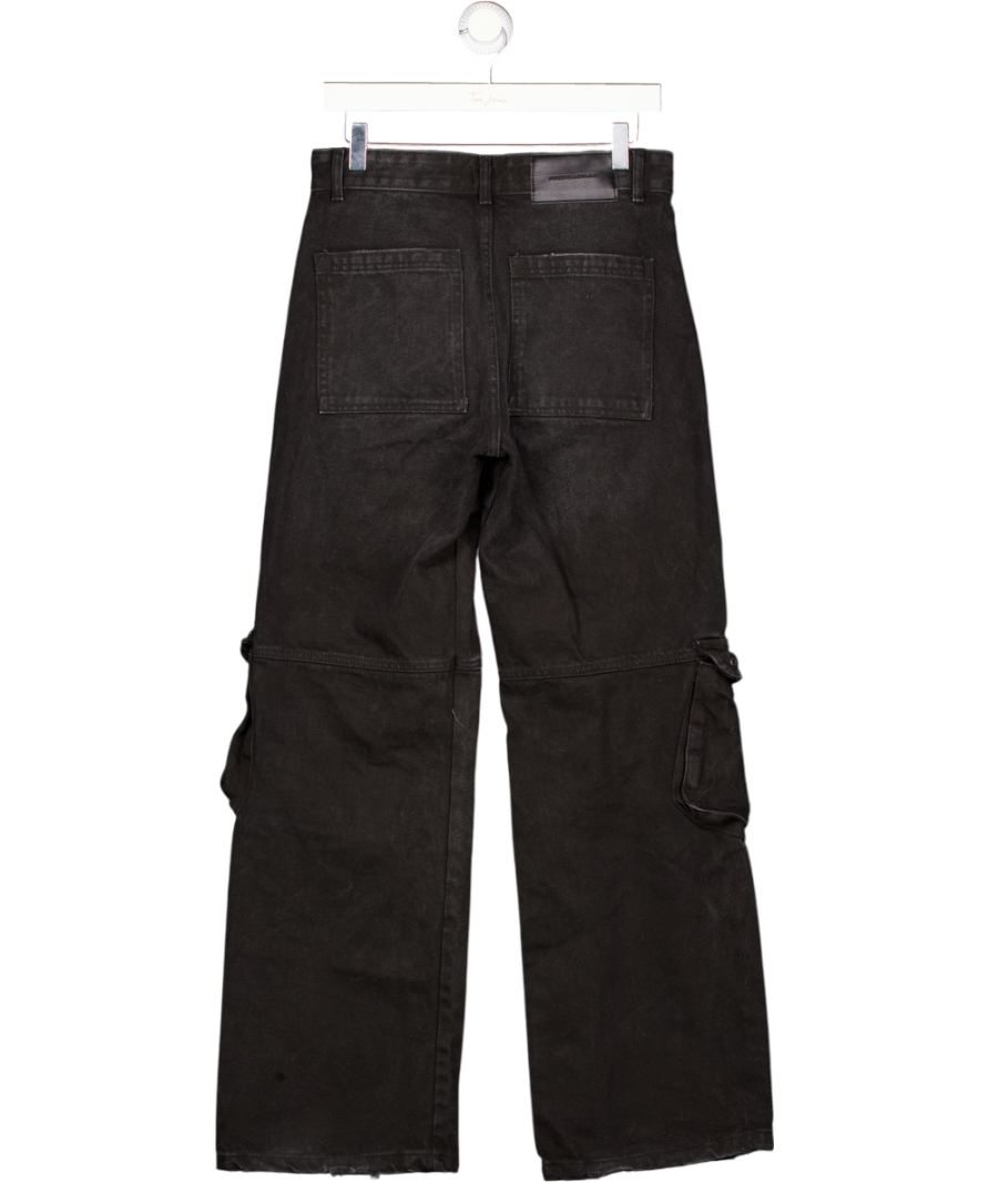 GOODFORNOTHING Black Wide Leg Cargo Pocket Jeans UK 6