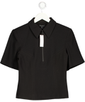 KAREN MILLEN Black Compact Stretch Essential Tailored Collar Top UK 8