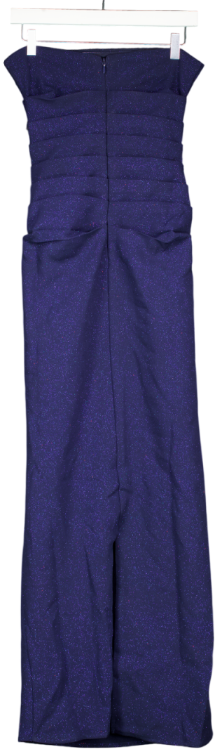 Babyboo Blue Pandra Maxi Dress And Matching Shawl - Navy Sparkle UK S