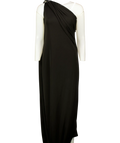 Chats by C.Dam Black One Shoulder Dress With  Silver Detail UK 10