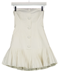 ODDMUSE White The Ultimate Muse Button Up Strapless Mini Dress UK XS