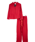 Chelsea Peers Red Organic Cotton Stripe Long Pyjama Set UK 8