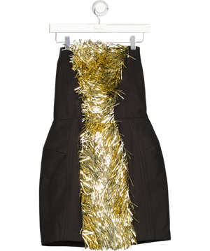 H&M Black Spangled Hourglass Bandeau Dress UK S