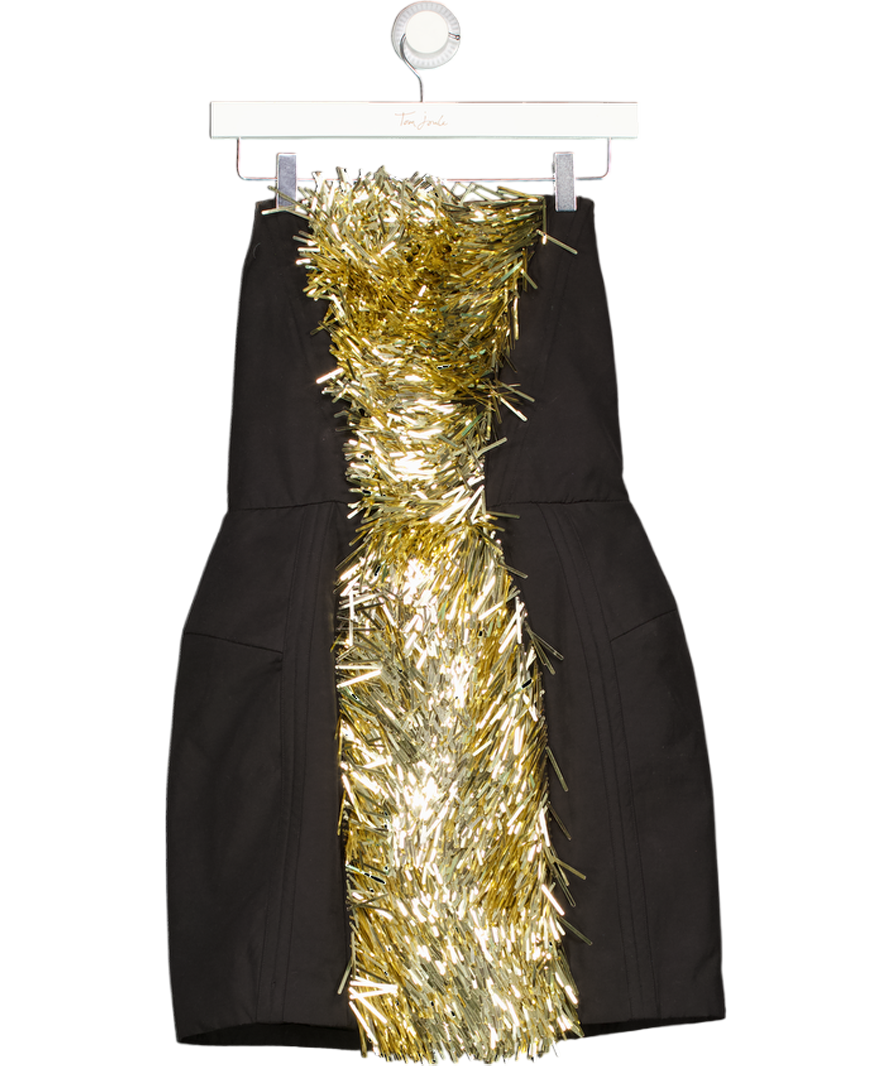 H&M Black Spangled Hourglass Bandeau Dress UK S