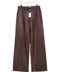 L'AGENCE Dark Brown L'agence - Livvy 100% Lamb Leather Trouser UK 10