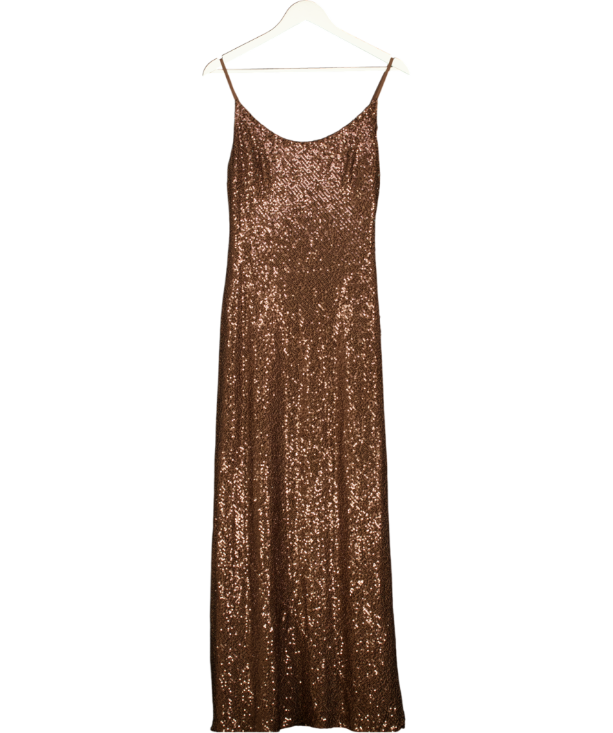 Needle & Thread Brown Yvonne Sequin Cami Gown UK 10