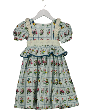 the middle child Blue Puff Sleeve Frill Floral Dress 4 Years