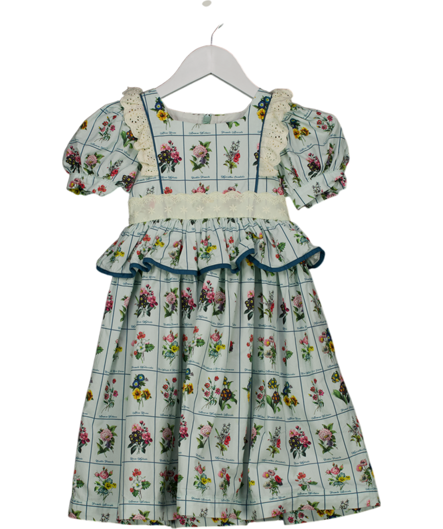 the middle child Blue Puff Sleeve Frill Floral Dress 4 Years