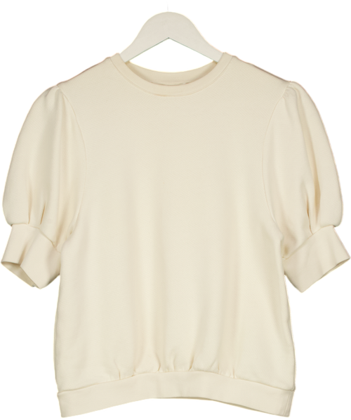 Ba&sh Cream Puff Sleeve Sweatshirt UK 8