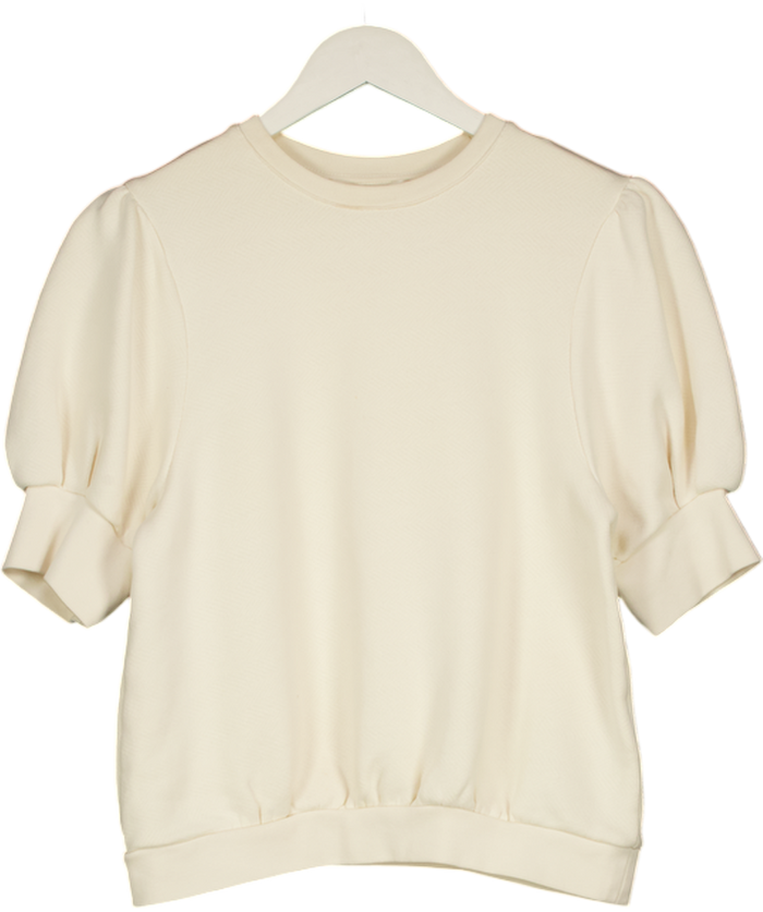 Ba&sh Cream Puff Sleeve Sweatshirt UK 8