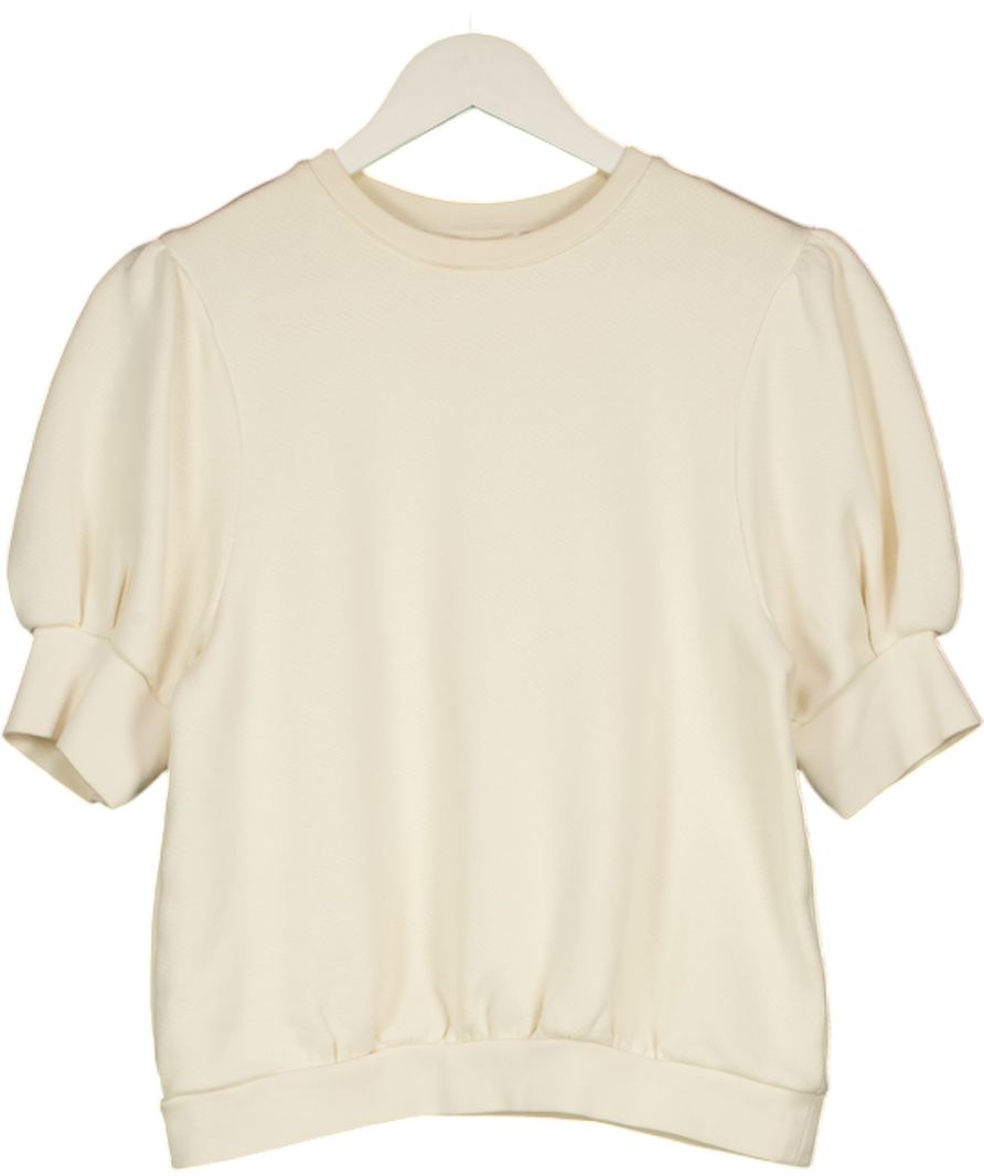 Ba&sh Cream Puff Sleeve Sweatshirt UK 8