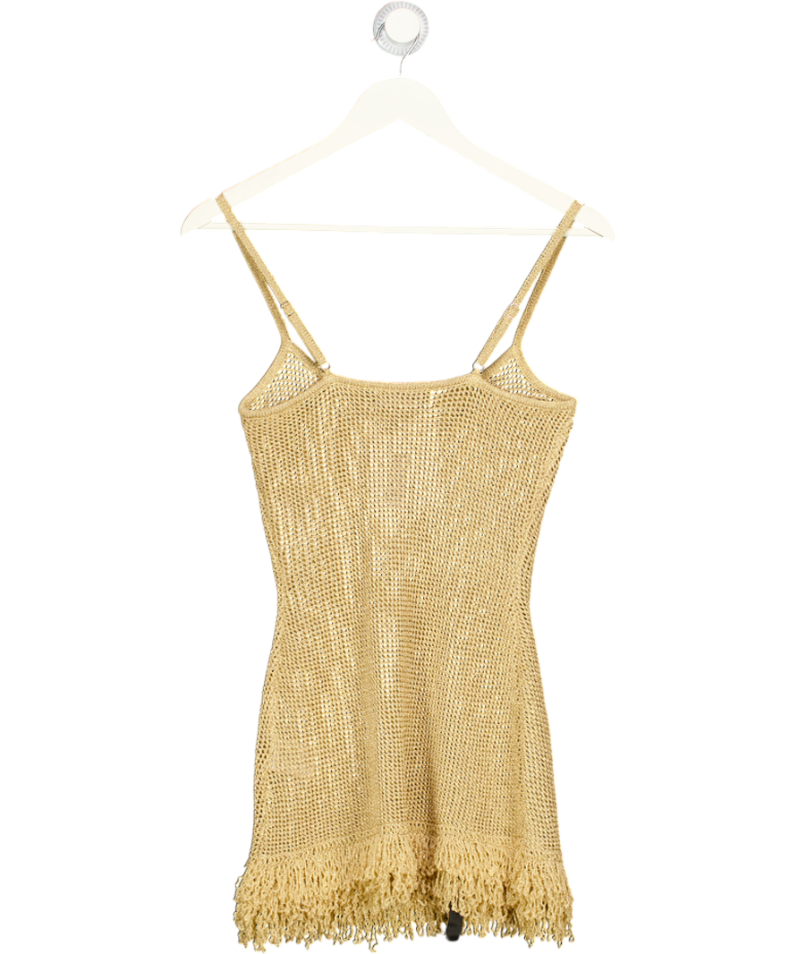White Fox Metallic Keeping Me Awake Knit Mini Dress UK XS