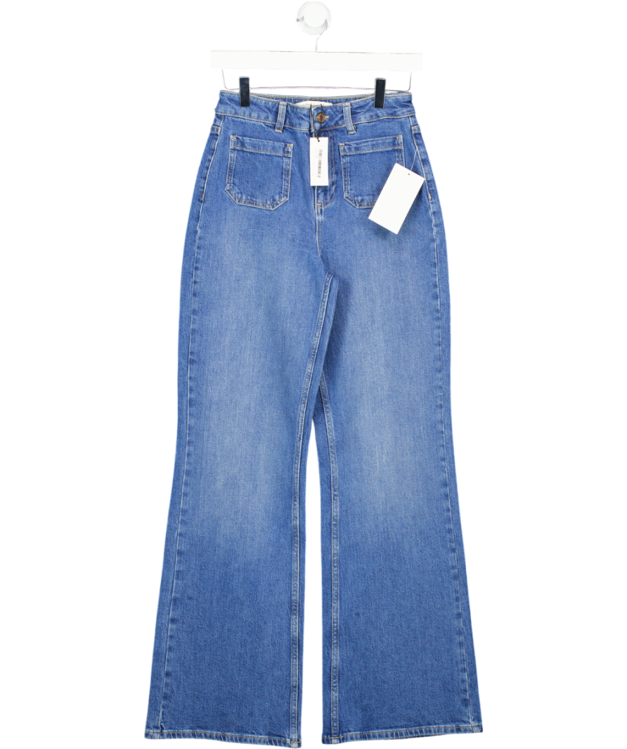 Nobody's Child Blue High Rise Highbury Flare Jeans UK 8