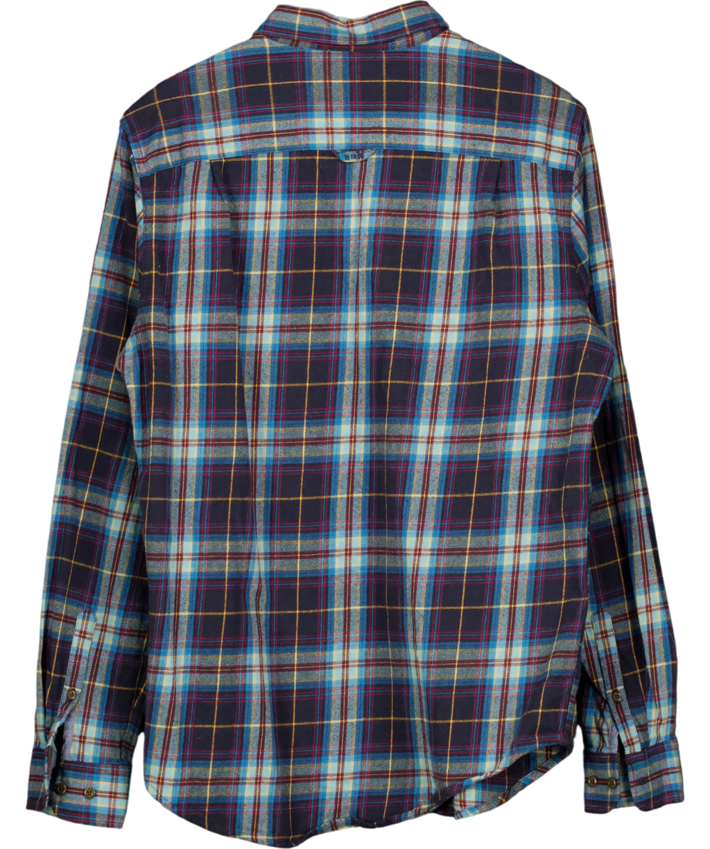 Superdry Blue Checked Flannel Shirt UK L