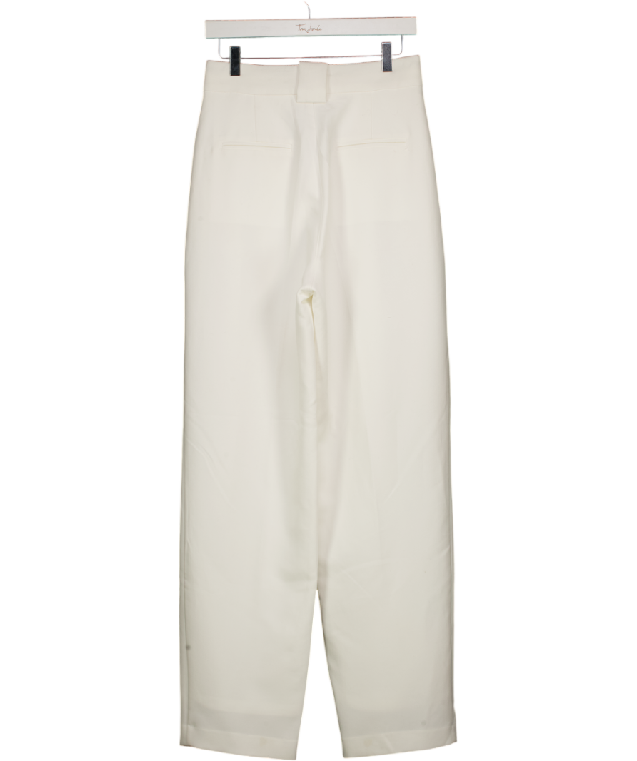 SUNDARBAY White High-waist Tailored Barrel Trousers UK S