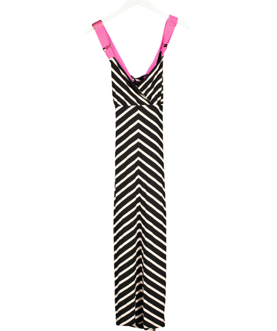 Ted Baker Black Striped Bodycon Dress Sz3 UK 12