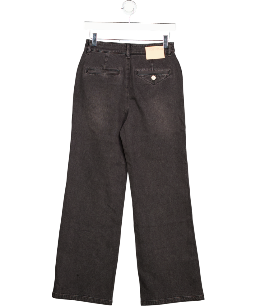 FABRIQUE Black Denim Lauren Straight Leg Jeans In Cotton Denim Size Xs/p UK XS
