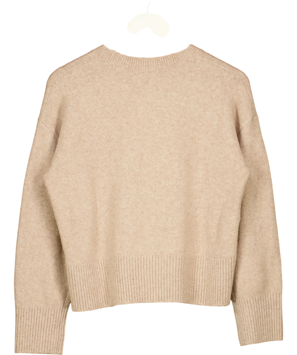 & Other Stories Relaxed Wool Blend Jumper In Taupe Beige UK S