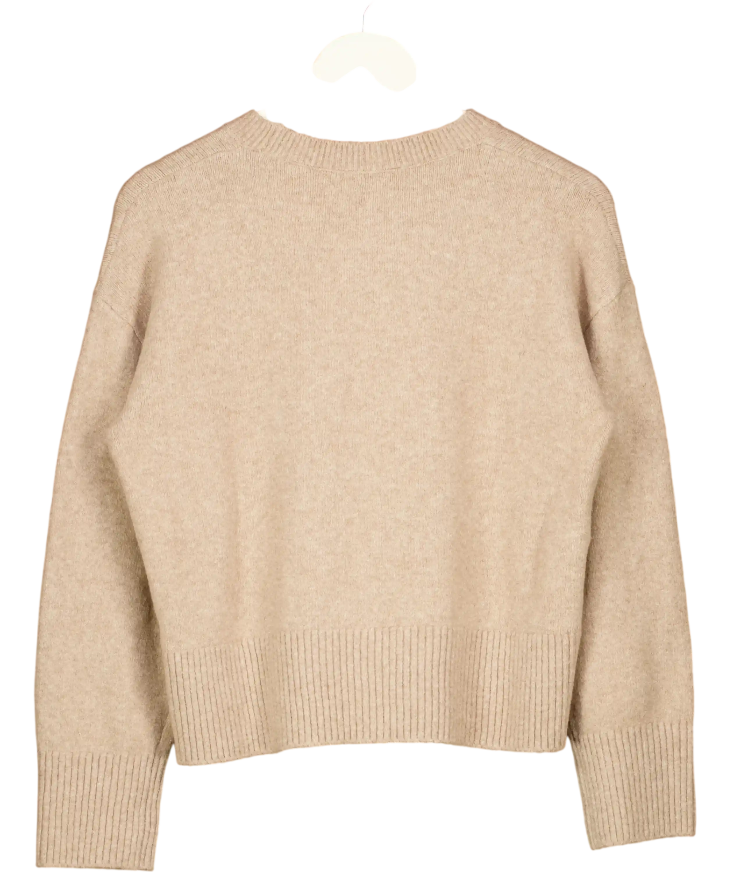 & Other Stories Relaxed Wool Blend Jumper In Taupe Beige UK S