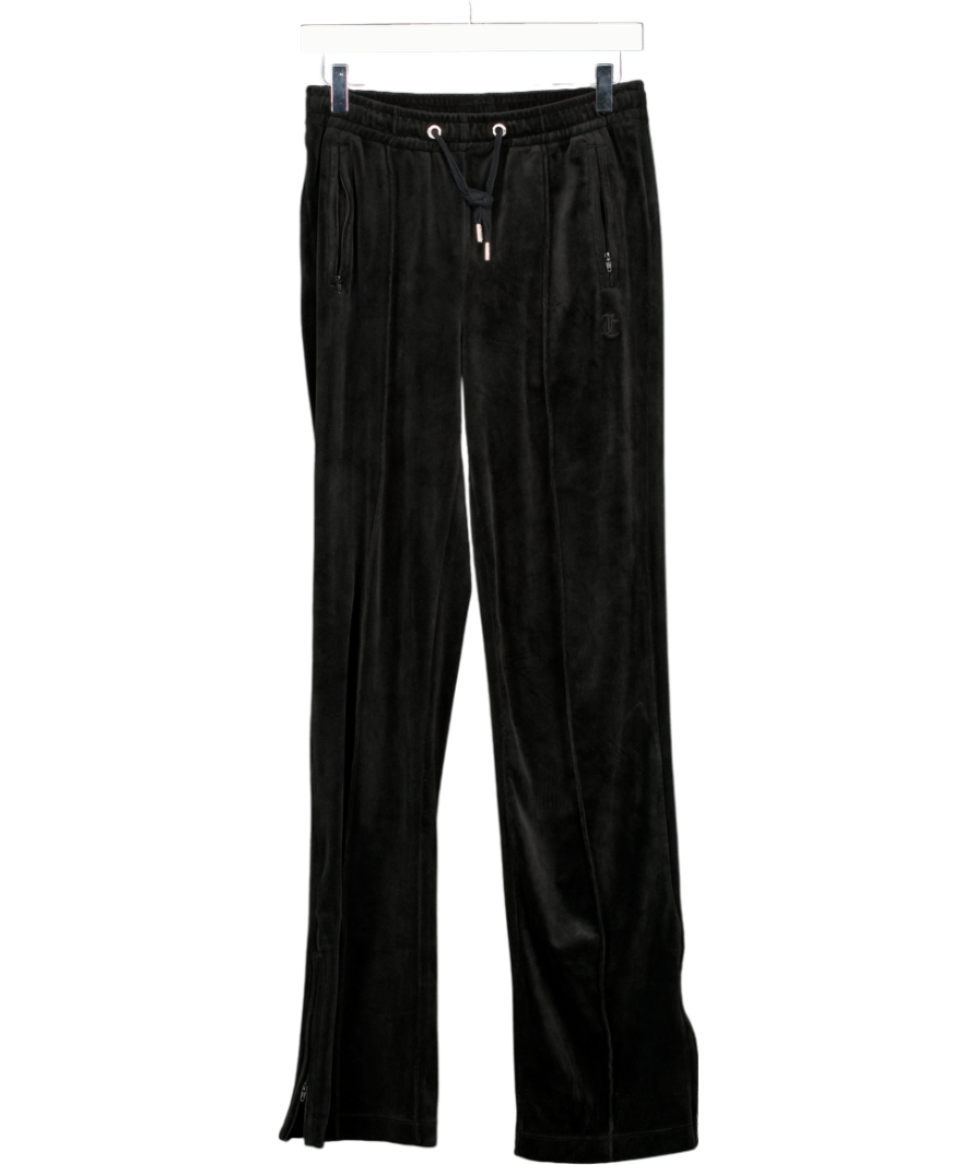 Juicy Couture Velour Straight Leg Joggers With Crystal Back Logo In Black UK S